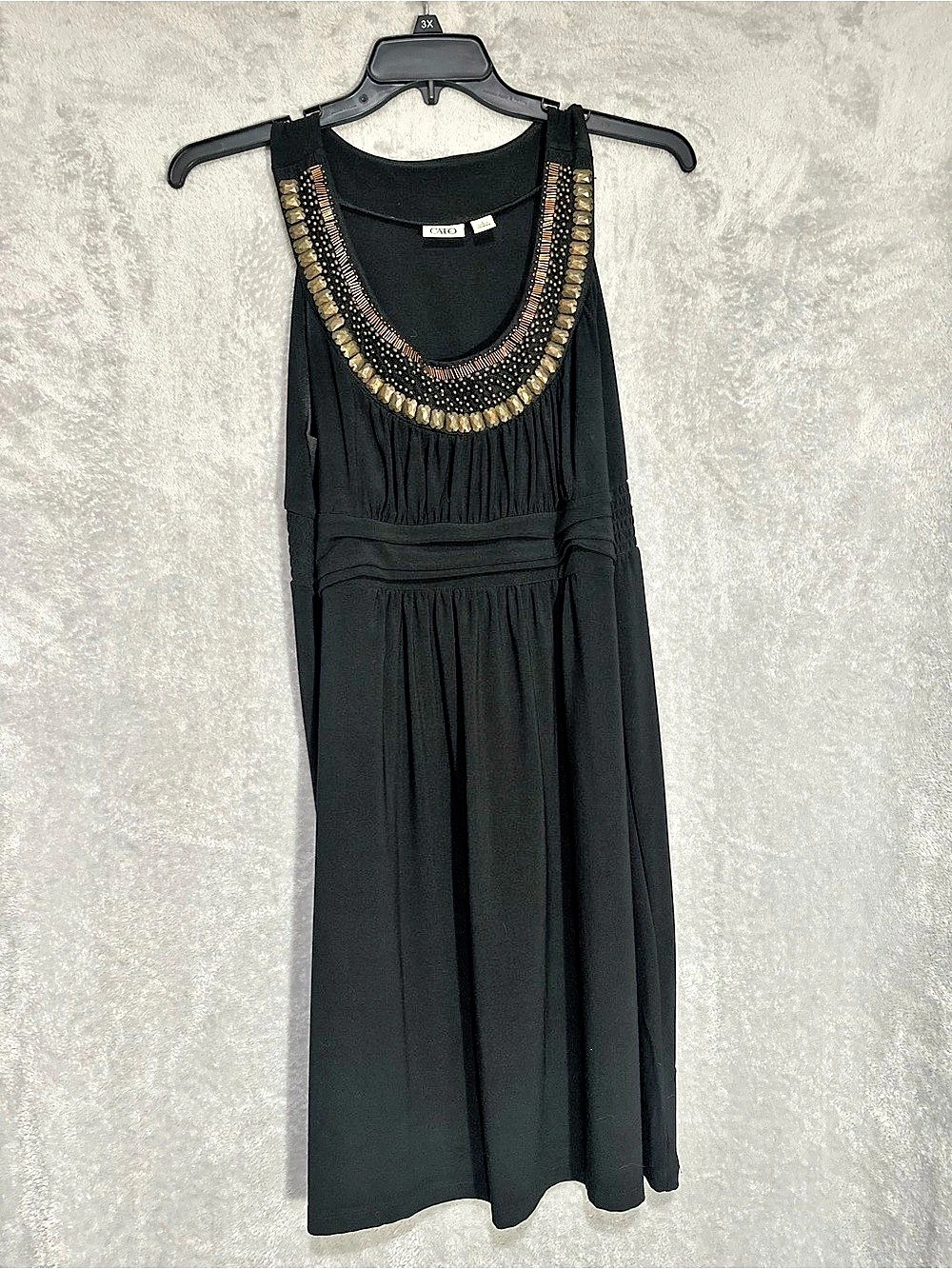 Cato Embellished Neckline Maxi Dress Black Like New